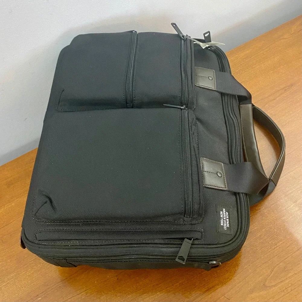 Jack Spade New York Messenger Bag Black Nylon Briefcase Laptop Business NWT